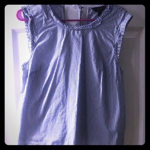 JCrew Blue and White Pinstripe Top!